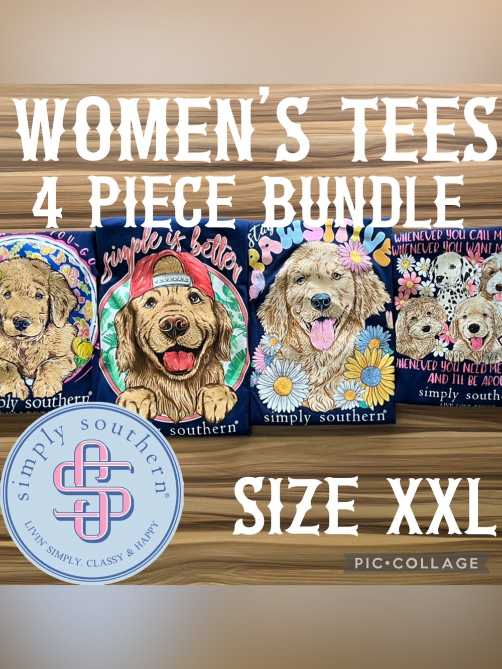 Simply Southern Women’s Clothes Short Sleeve Tees 4 Piece Bundle Size XXL(20-22)